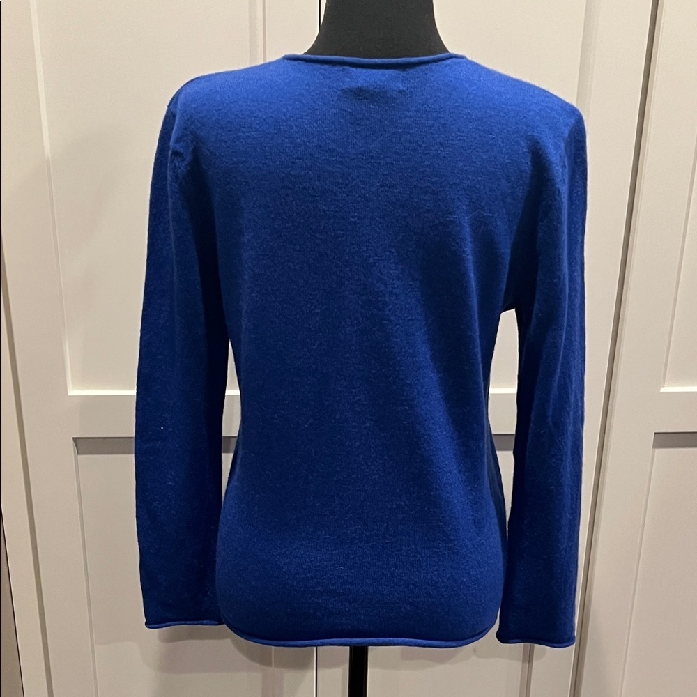 Carole Little Royal Blue Long Sleeve Wool Sweater Size S - Picture 5 of 6
